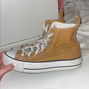 Tan High-Top Sneakers